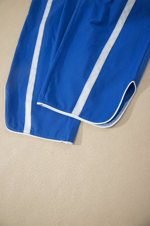 Striped Smocked Waist Drawstring Cropped Active Pants