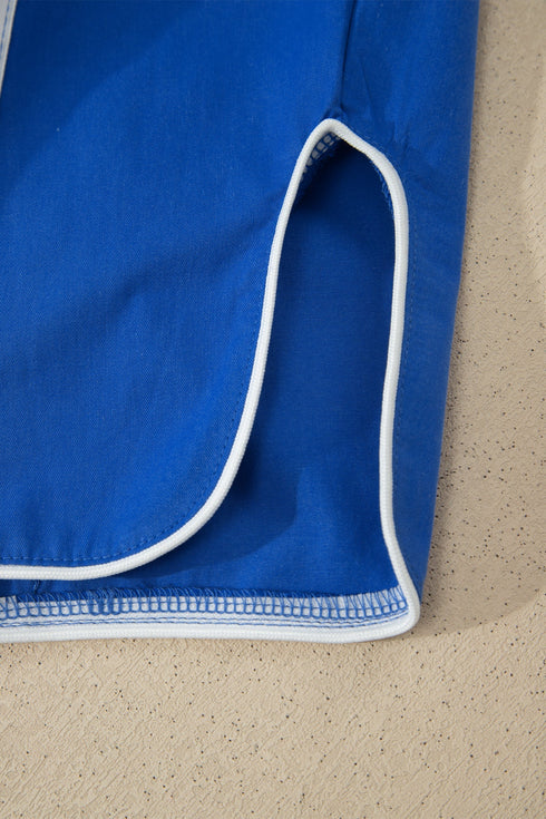 Striped Smocked Waist Drawstring Cropped Active Pants