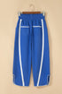 Striped Smocked Waist Drawstring Cropped Active Pants