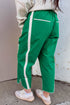 Striped Smocked Waist Drawstring Cropped Active Pants