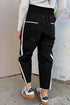Striped Smocked Waist Drawstring Cropped Active Pants