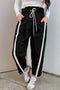 Striped Smocked Waist Drawstring Cropped Active Pants