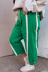 Striped Smocked Waist Drawstring Cropped Active Pants