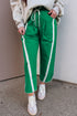 Striped Smocked Waist Drawstring Cropped Active Pants