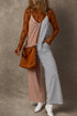 Striped Spaghetti Strap Backless Wide Leg Jumpsuit