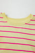 Striped Split Back Crew Neck Pullover Sweatshirt