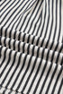 Striped Split Neck Collared Short Bubble Sleeve Blouse