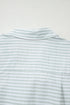 Striped Split Neck Roll Tab Sleeve Pocketed Shirt Dress
