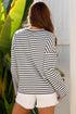Striped Star Patch Drop Shoulder Pullover Top