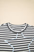 Striped Star Patch Drop Shoulder Pullover Top