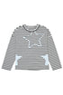 Striped Star Patch Drop Shoulder Pullover Top