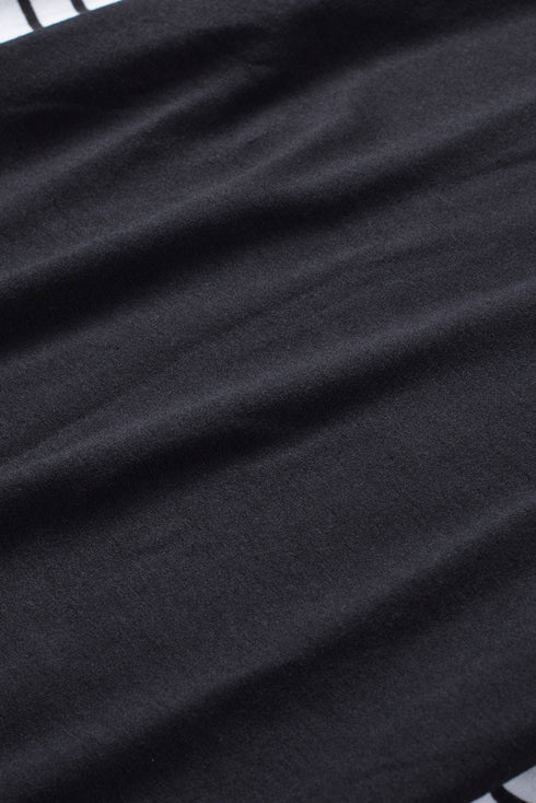 Striped Star Print Patchwork Long Sleeve Top