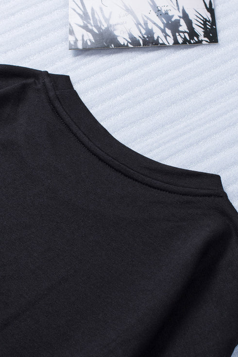 Striped Star Print Patchwork Long Sleeve Top