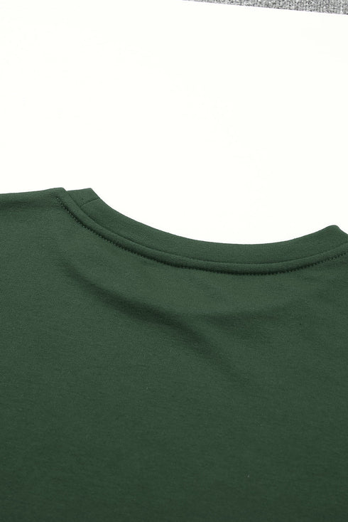 Striped Star Print Patchwork Long Sleeve Top