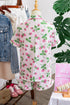Striped Strawberry Print Lapel Shirt Drawstring Pajama Set