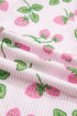 Striped Strawberry Print Lapel Shirt Drawstring Pajama Set