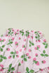 Striped Strawberry Print Lapel Shirt Drawstring Pajama Set