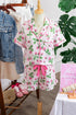 Striped Strawberry Print Lapel Shirt Drawstring Pajama Set