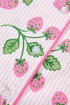 Striped Strawberry Print Lapel Shirt Drawstring Pajama Set