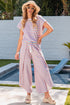 Striped Tassel Detail Tee And Wide Leg Pant Sets