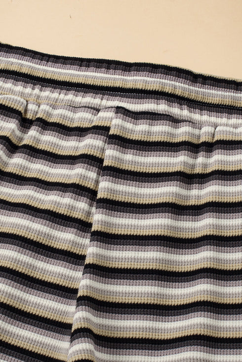Striped Tassel Detail Tee And Wide Leg Pant Sets