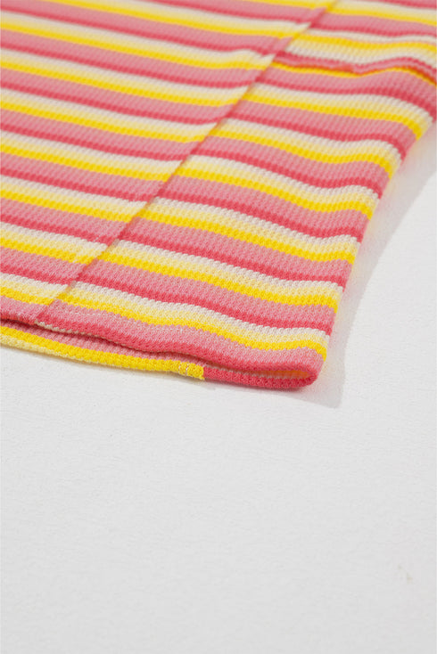 Striped Tassel Detail Tee And Wide Leg Pant Sets