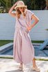 Striped Tassel Detail Tee And Wide Leg Pant Sets