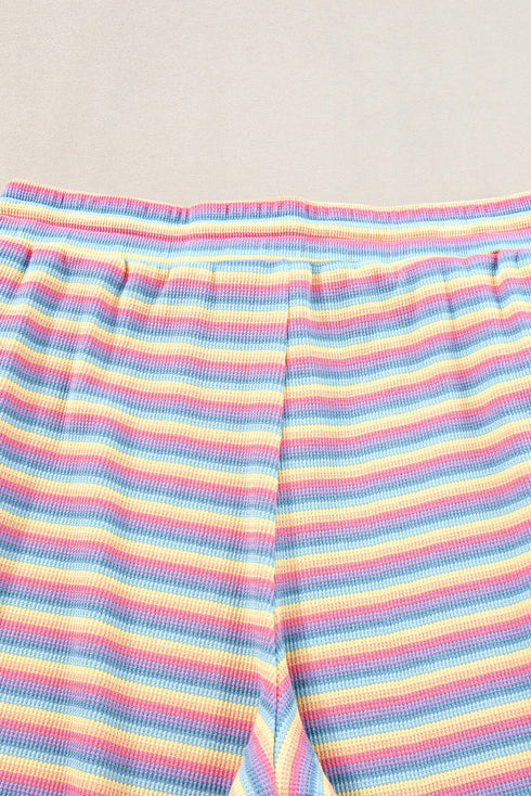 Striped Tassel Detail Tee And Wide Leg Pant Sets