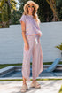 Striped Tassel Detail Tee And Wide Leg Pant Sets