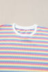 Striped Tassel Detail Tee And Wide Leg Pant Sets