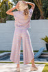 Striped Tassel Detail Tee And Wide Leg Pant Sets