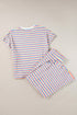 Striped Tassel Detail Tee And Wide Leg Pant Sets