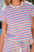 Striped Tassel Detail Tee And Wide Leg Pant Sets