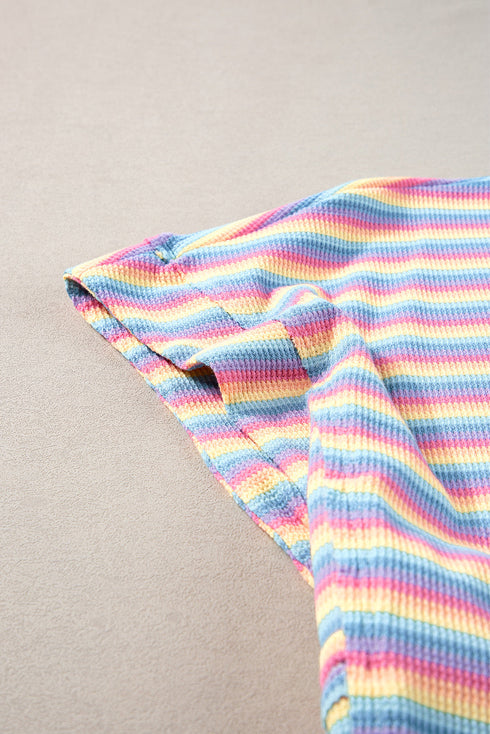 Striped Tassel Detail Tee And Wide Leg Pant Sets