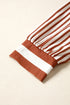 Striped Texture Long Sleeve Babydoll Ruffle Hem Blouse