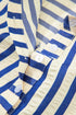 Striped Textured Collared Half Button Pocket Detail Mini Dress
