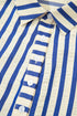 Striped Textured Collared Half Button Pocket Detail Mini Dress
