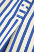 Striped Textured Collared Half Button Pocket Detail Mini Dress