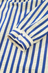 Striped Textured Collared Half Button Pocket Detail Mini Dress