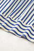Striped Textured Collared Half Button Pocket Detail Mini Dress