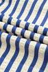 Striped Textured Collared Half Button Pocket Detail Mini Dress
