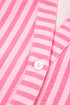 Striped Textured Half Placket Flare Sleeve Flowy Mini Dress