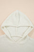 Striped Textured Knit Long Sleeve Hooded Sweater