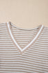 Striped Textured Knit Relaxed Fit Long Sleeve Top