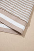 Striped Textured Knit Relaxed Fit Long Sleeve Top