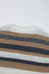 Striped Textured Open Knit Cap Sleeve Top