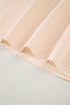 Striped Textured Pearl Embellished Bow Cuff Puff Sleeve Blouse