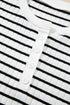 Striped Textured Short Sleeve Button Front Henley Top