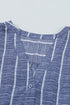 Striped Textured Split Neck Button Front Shirt