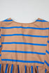 Striped Three Quarter Sleeve Babydoll Plus Size Mini Dress